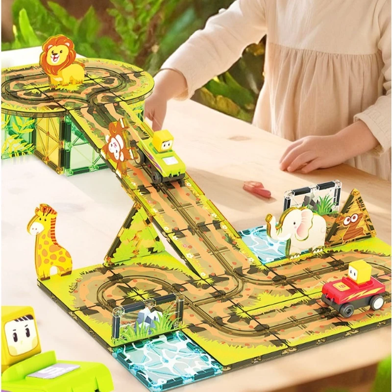 Building Blocks - Set Blok Bangunan Magnetik dengan Mobil