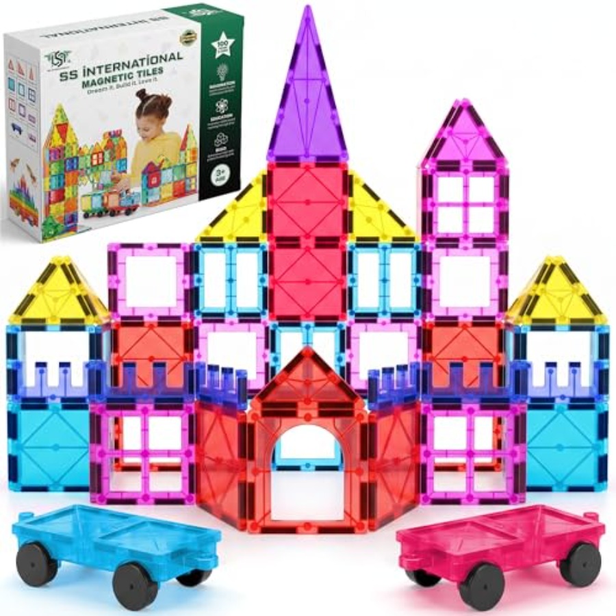 Magnetic Building Tiles Set 100Pcs - Set Konstruksi Ubin Magnetik 100 PCS