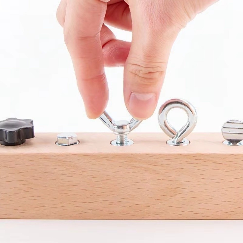 Montessori Wooden Busy Board Toddler - Papan Aktivitas Montessori Portabel Baru dengan