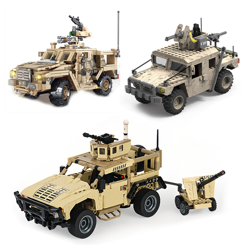 Lego Compatible Military Tank - MOC mainan blok bangunan Hummer militer,