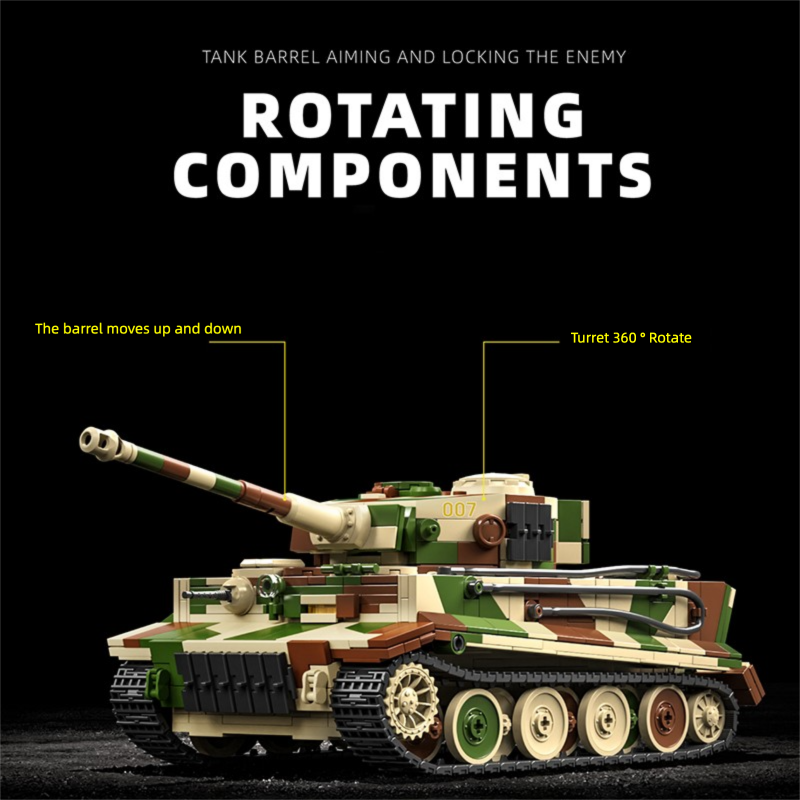 Lego Compatible Military Tank - Set Blok Bangunan Tank Tiger Jerman