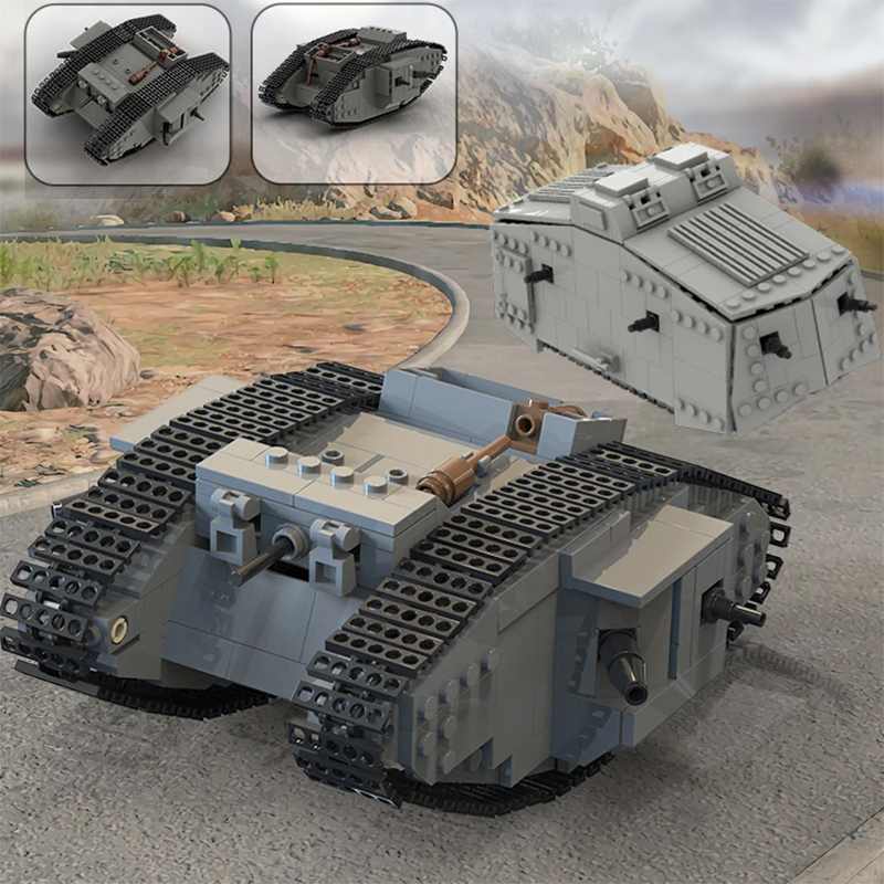 Lego Compatible Military Tank - MOC WW1 Set Blok Bangunan Tangki