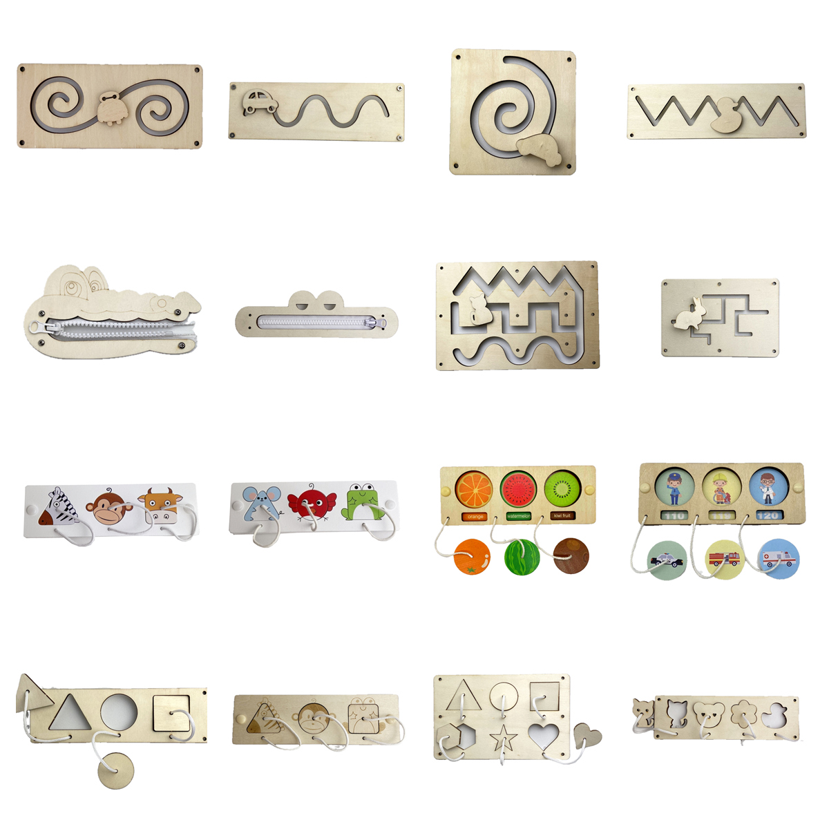 Buatan Sendiri Bahan Montessor - Montessori Wooden Busy Board Toddler ulasan dan harga