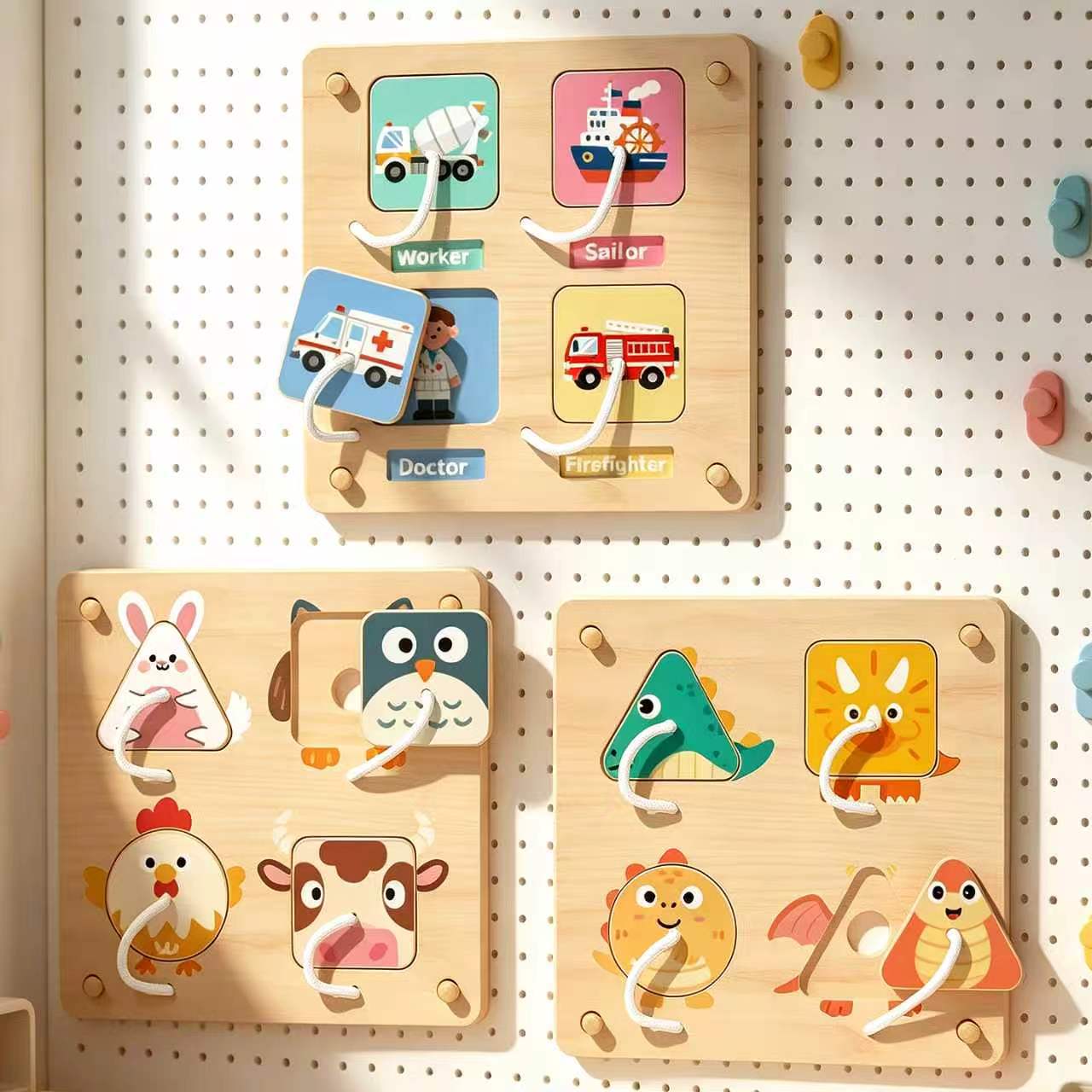 Papan Aktivitas Kayu Montessor - Montessori Wooden Busy Board Toddler ulasan dan harga